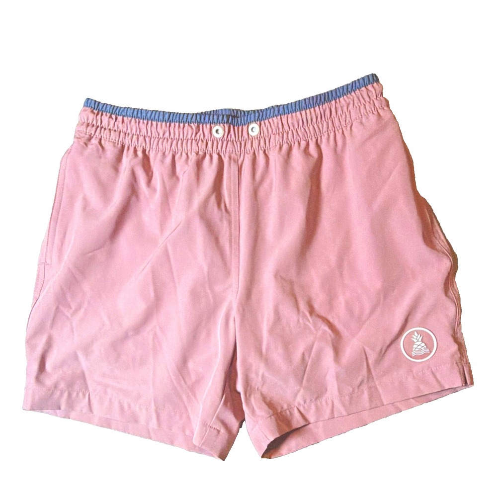 Chubbies Men's Size S Pink Solid Swim Shorts 5.5" Elastic Waist